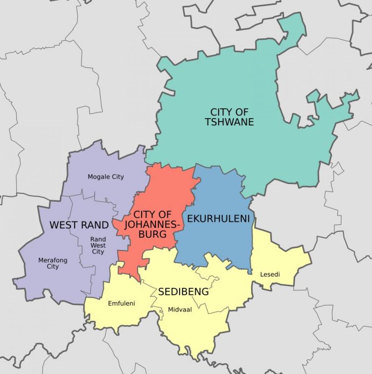 Johannesburg (Joburg Jozi) district map